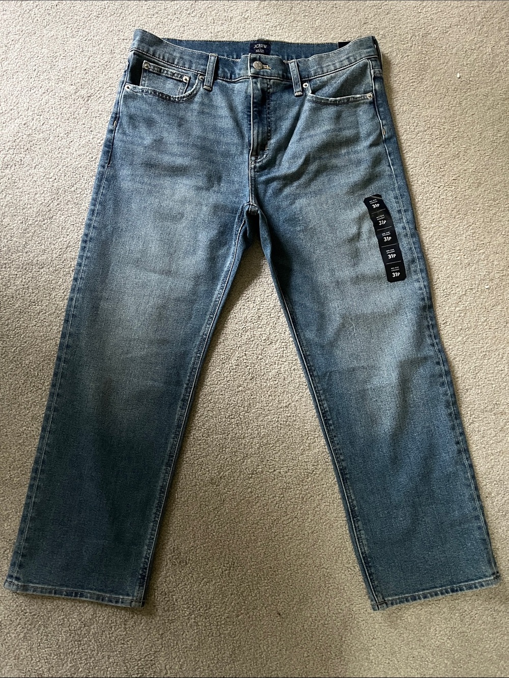 J. Crew Straight Jeans in Medium Blue Wash